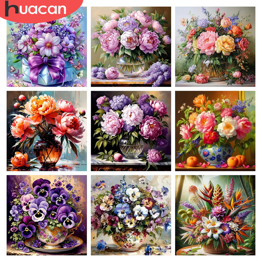 Resin Art Rose - HUACAN-mosaico de diamantes 5D, pintura de
