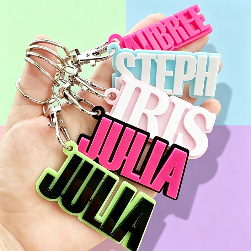 Resin Art Alphabet - Llavero acrílico brillante con nombre personalizado,