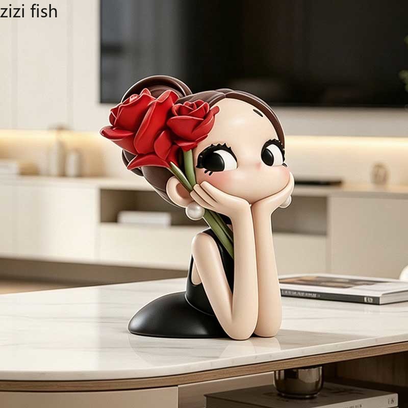 Estatua de Resina de Chica con - Resin Art Rose reseña y precio